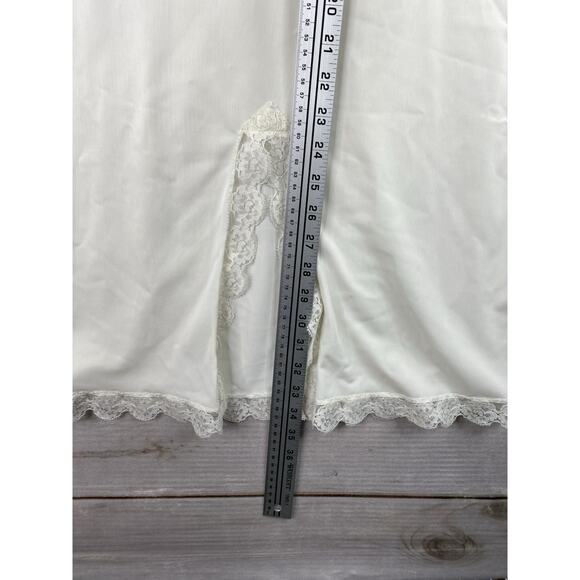 Vtg Lorraine Half Slip Sz S Ivory Feminine Cottage Embroidered Lace Trim Long - Picture 4 of 7